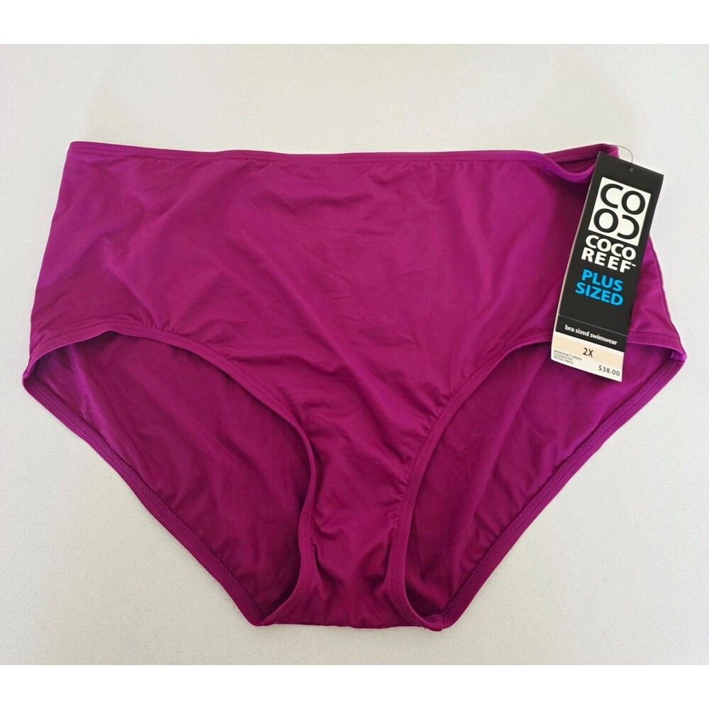 COCO REEF PLUS SIZED Dark Magenta 2-Piece Bathing Suit Sz 22/44C/2X NEW W/ TAGS - Picture 14 of 16